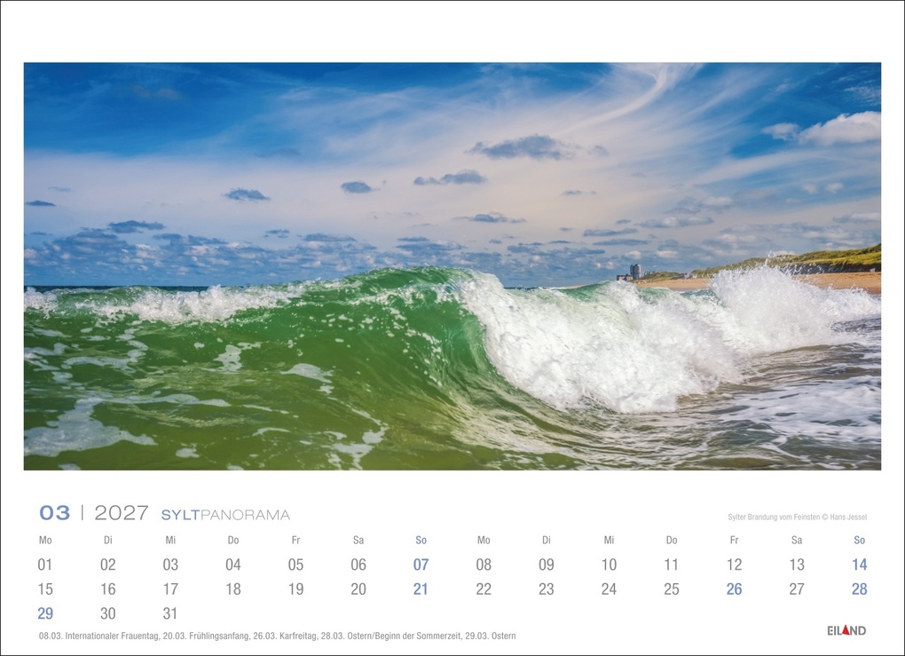 Weitere Ansicht: Sylt Panorama-Postkartenkalender 2027 - Hans Jessel