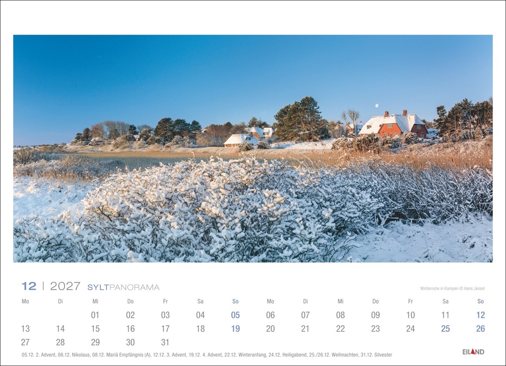 Weitere Ansicht: Sylt Panorama-Postkartenkalender 2027 - Hans Jessel