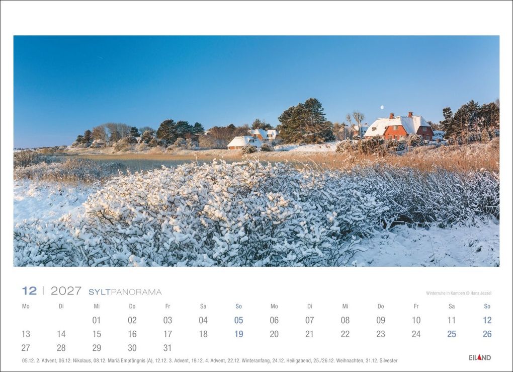Weitere Ansicht: Sylt Panorama-Postkartenkalender 2027 - Hans Jessel