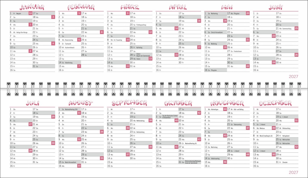 Weitere Ansicht: Jacob Wochenquerplaner 2027 | Sven Hartmann