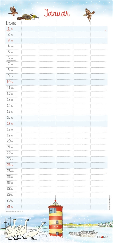 Weitere Ansicht: An der Waterkant Familienplaner 2027 - Margret Bernard