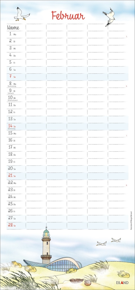 Weitere Ansicht: An der Waterkant Familienplaner 2027 - Margret Bernard