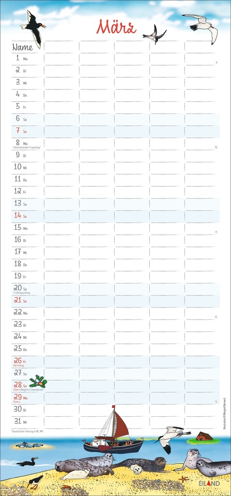 Weitere Ansicht: An der Waterkant Familienplaner 2027 - Margret Bernard