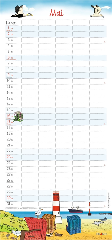 Weitere Ansicht: An der Waterkant Familienplaner 2027 - Margret Bernard