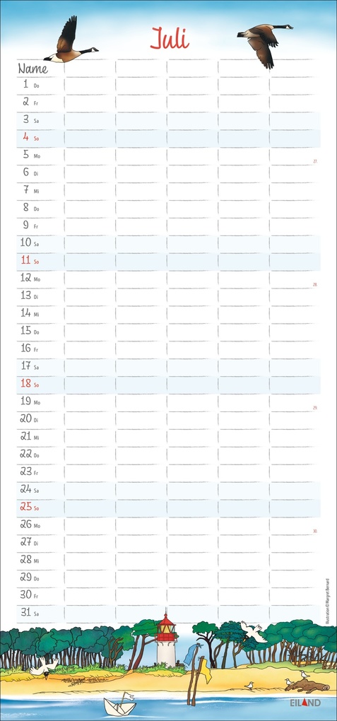 Weitere Ansicht: An der Waterkant Familienplaner 2027 - Margret Bernard