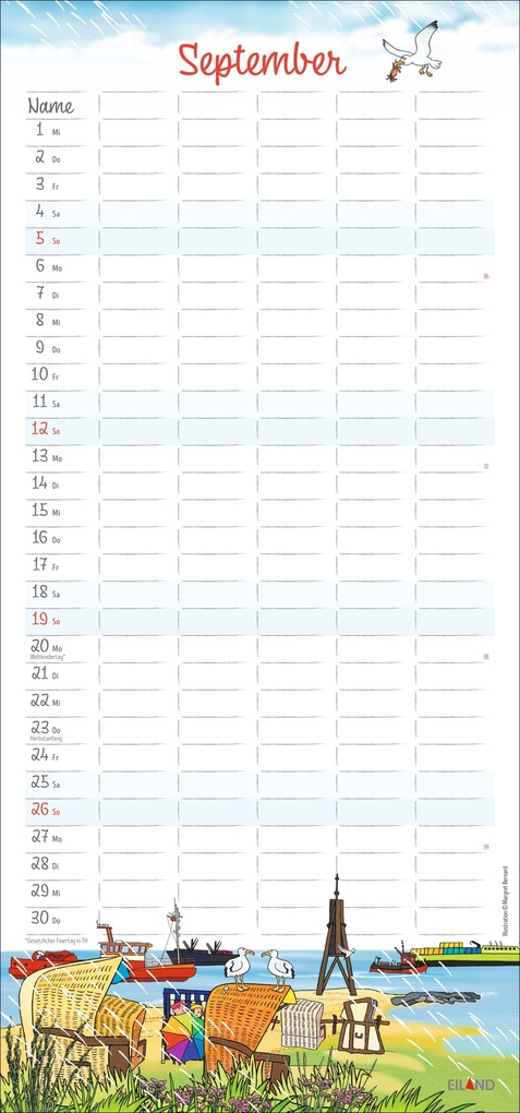 Weitere Ansicht: An der Waterkant Familienplaner 2027 - Margret Bernard