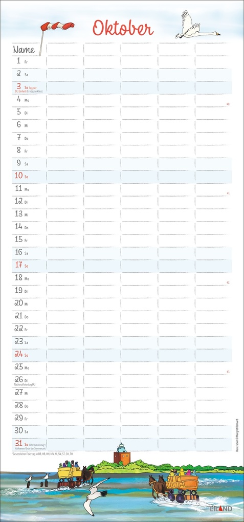 Weitere Ansicht: An der Waterkant Familienplaner 2027 - Margret Bernard