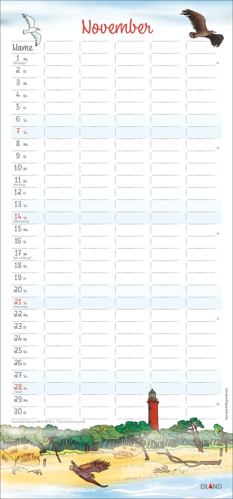 Weitere Ansicht: An der Waterkant Familienplaner 2027 - Margret Bernard