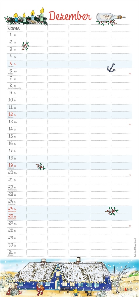 Weitere Ansicht: An der Waterkant Familienplaner 2027 - Margret Bernard