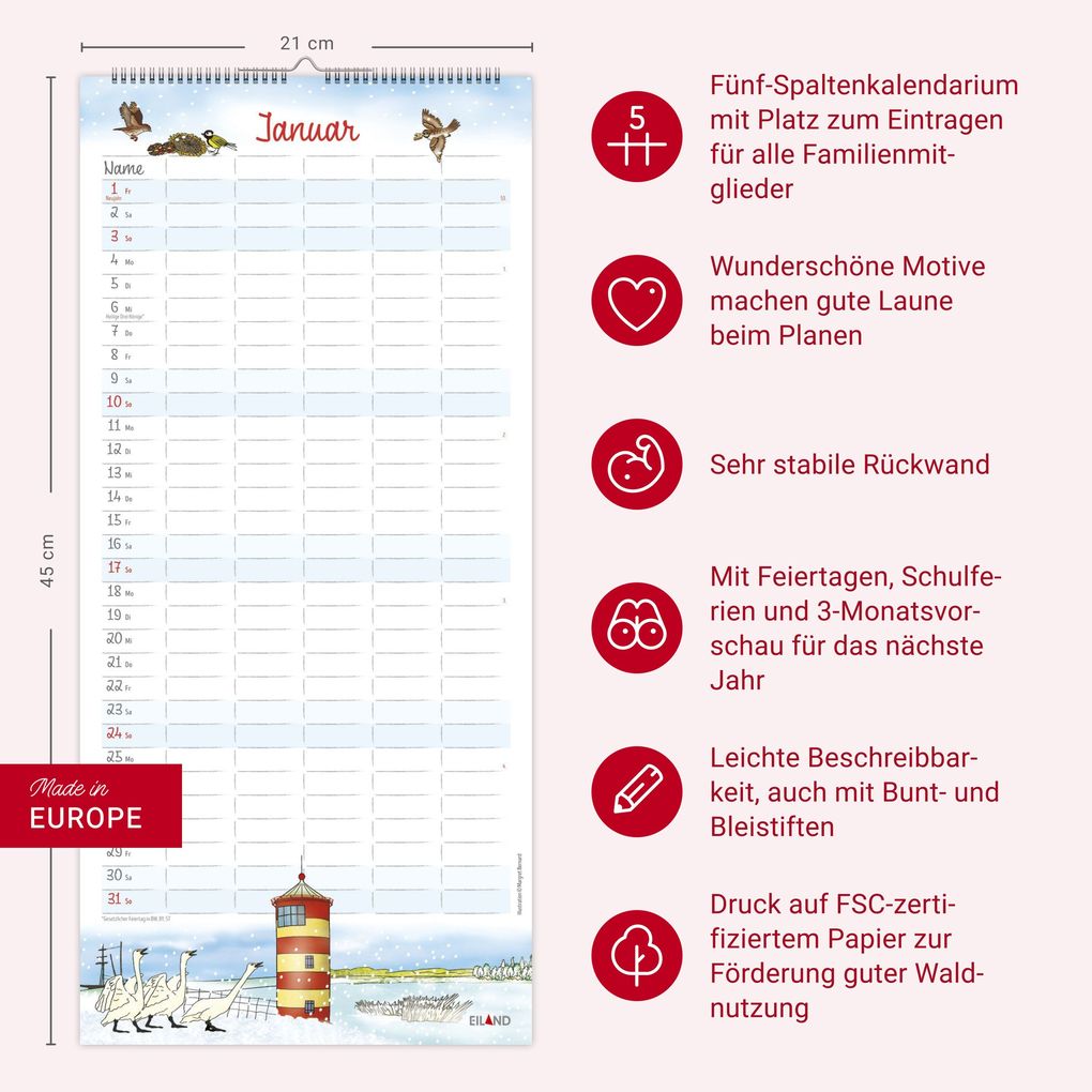 Weitere Ansicht: An der Waterkant Familienplaner 2027 - Margret Bernard