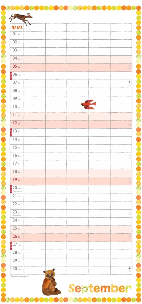 Weitere Ansicht: Die kleine Raupe Nimmersatt Familienplaner 2027 | Eric Carle
