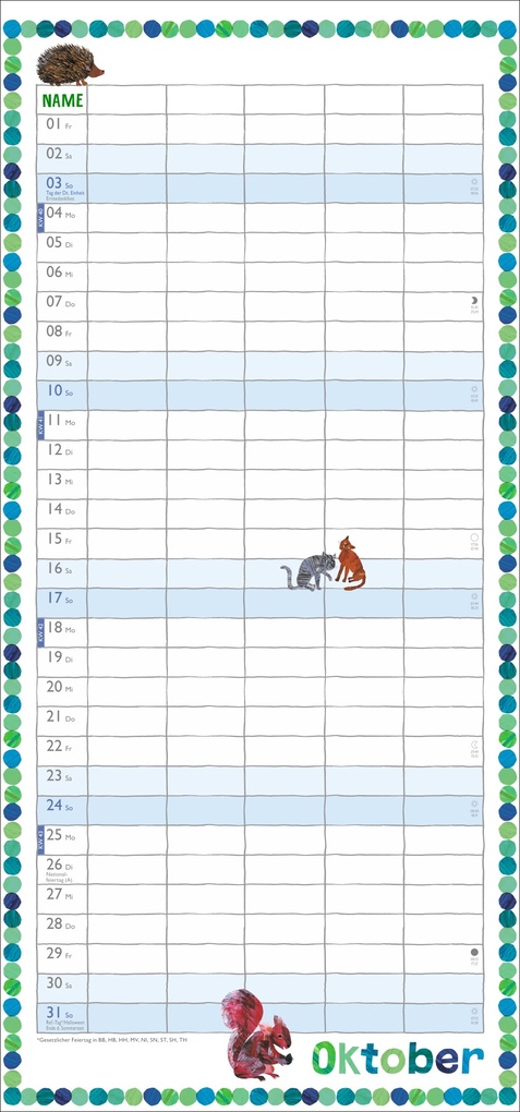 Weitere Ansicht: Die kleine Raupe Nimmersatt Familienplaner 2027 | Eric Carle