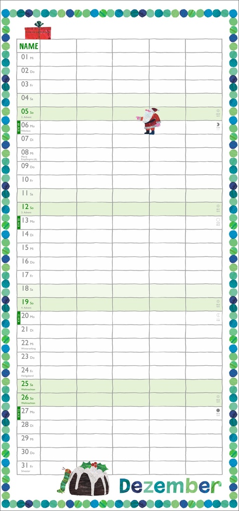 Weitere Ansicht: Die kleine Raupe Nimmersatt Familienplaner 2027 | Eric Carle
