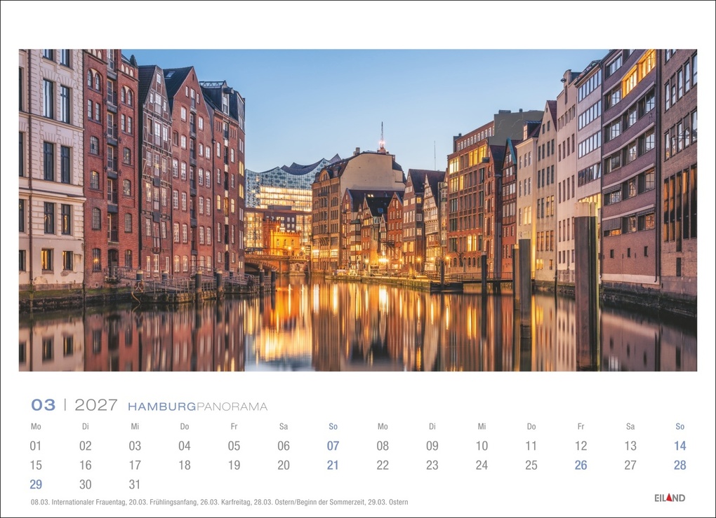 Weitere Ansicht: Hamburg Panorama-Postkartenkalender 2027
