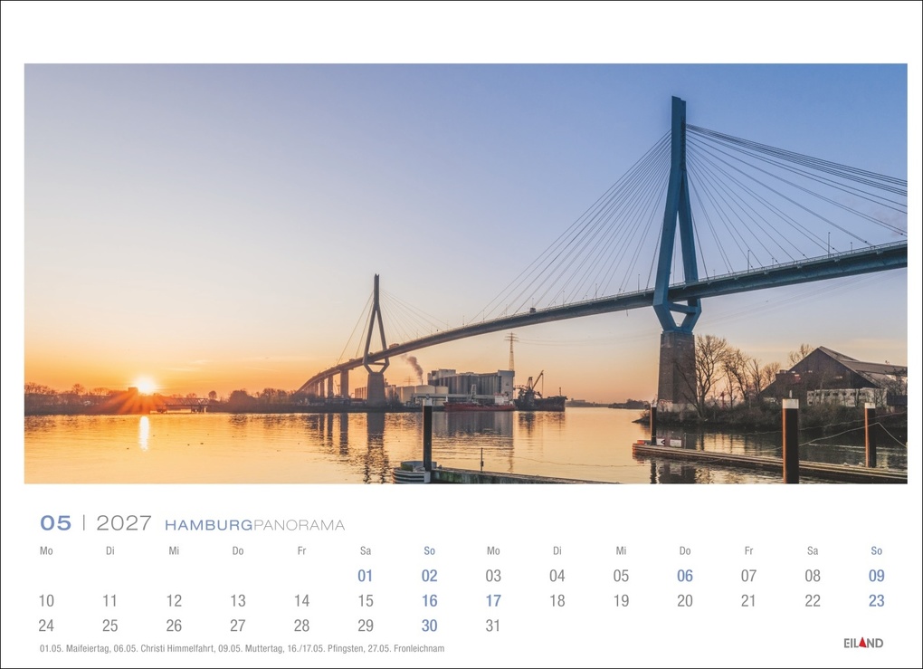 Weitere Ansicht: Hamburg Panorama-Postkartenkalender 2027