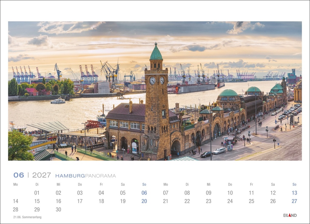 Weitere Ansicht: Hamburg Panorama-Postkartenkalender 2027