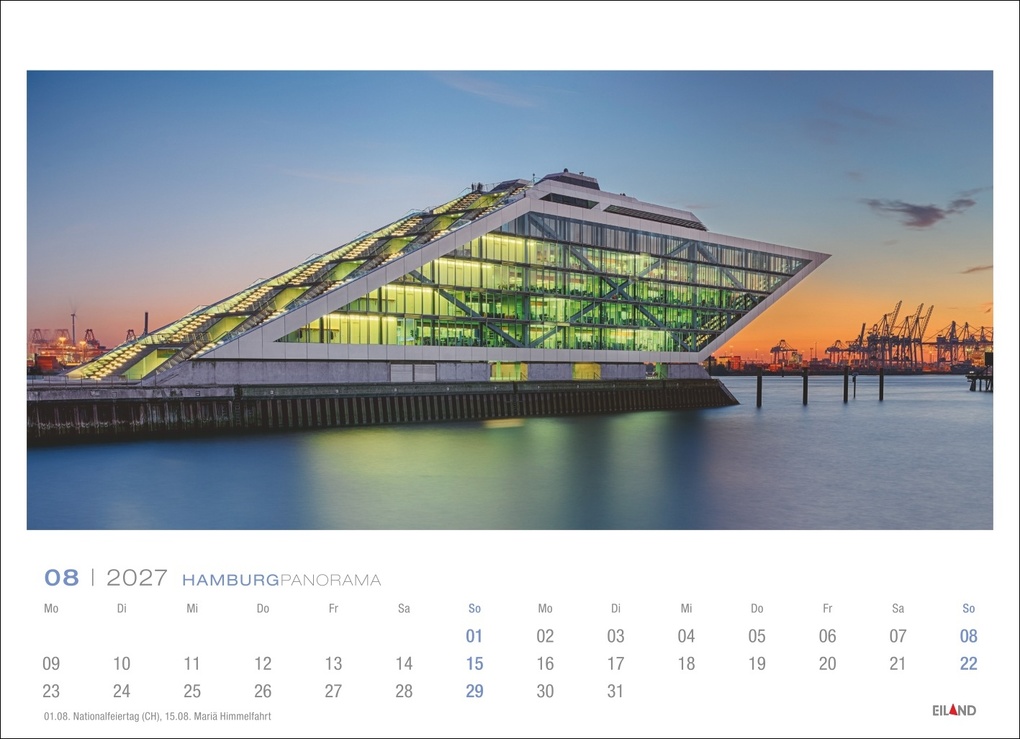 Weitere Ansicht: Hamburg Panorama-Postkartenkalender 2027