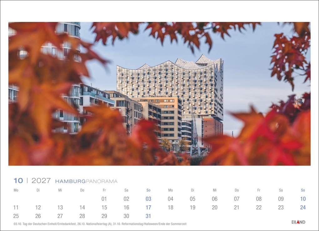 Weitere Ansicht: Hamburg Panorama-Postkartenkalender 2027