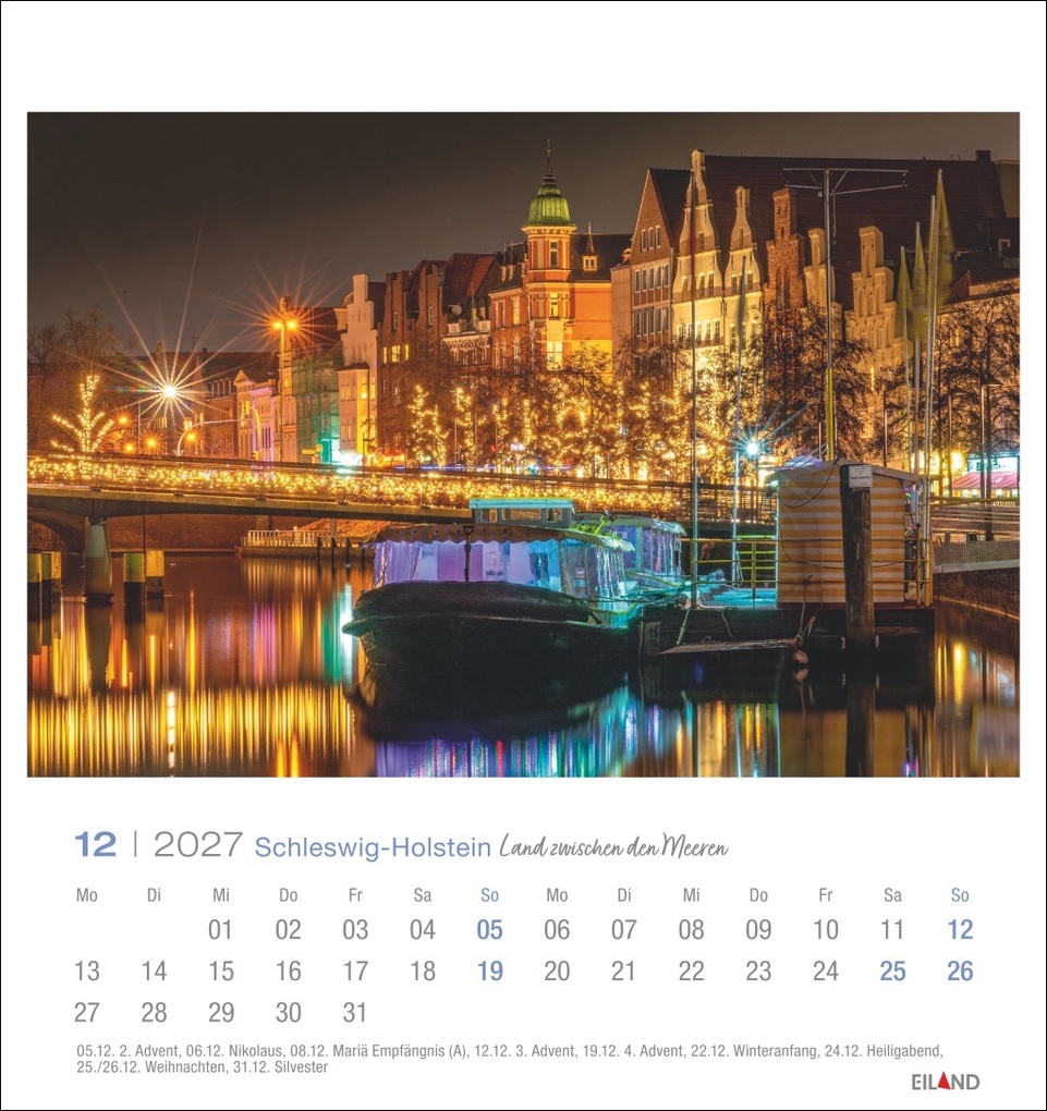 Weitere Ansicht: Schleswig-Holstein Postkartenkalender 2027 - Land zwischen den Meeren