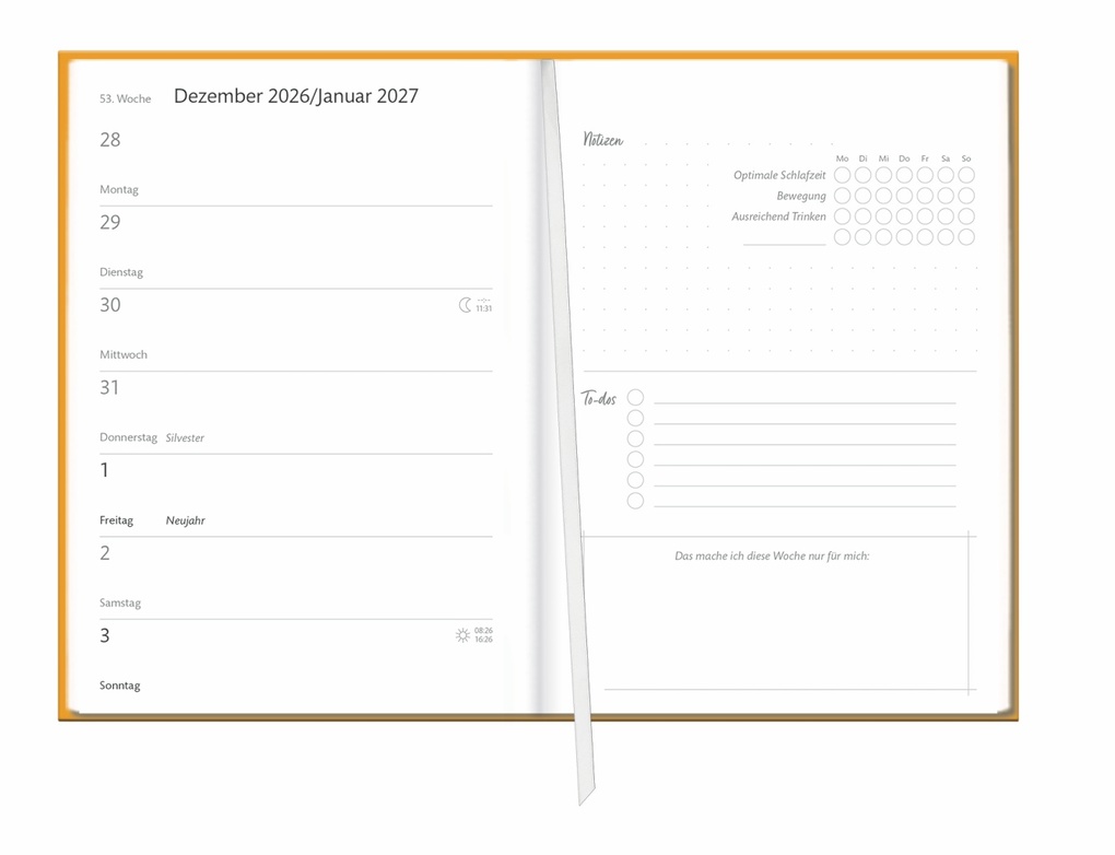 Weitere Ansicht: Kalenderbuch A6 gelb 2027