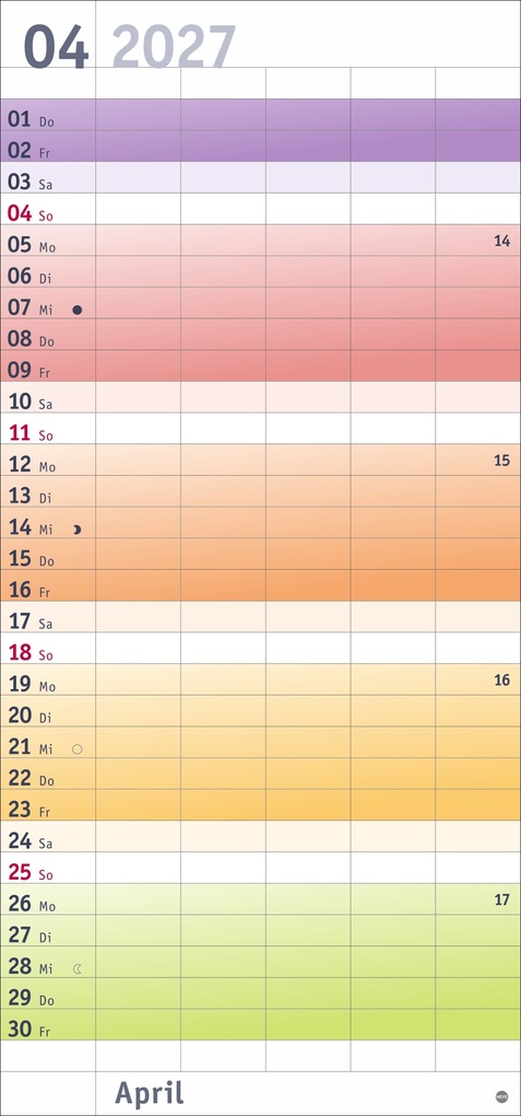 Weitere Ansicht: Bunte Wochen Familienplaner 2027