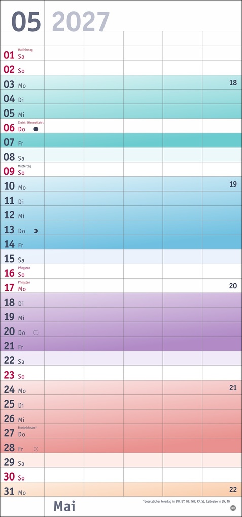Weitere Ansicht: Bunte Wochen Familienplaner 2027
