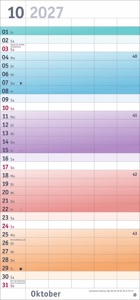 Weitere Ansicht: Bunte Wochen Familienplaner 2027