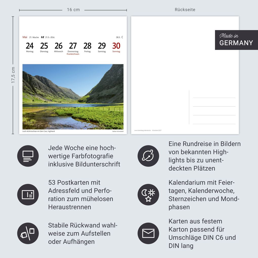 Weitere Ansicht: Schottland Sehnsuchtskalender 2027 - Wochenkalender mit 53 Postkarten