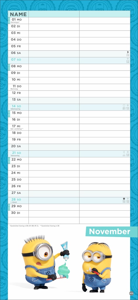 Weitere Ansicht: Minions Planer für zwei 2027