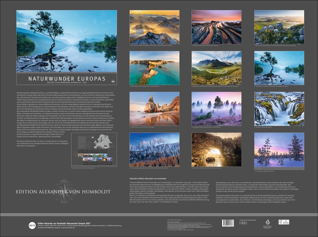 Weitere Ansicht: Naturwunder Europas - Edition Alexander von Humboldt Kalender 2027