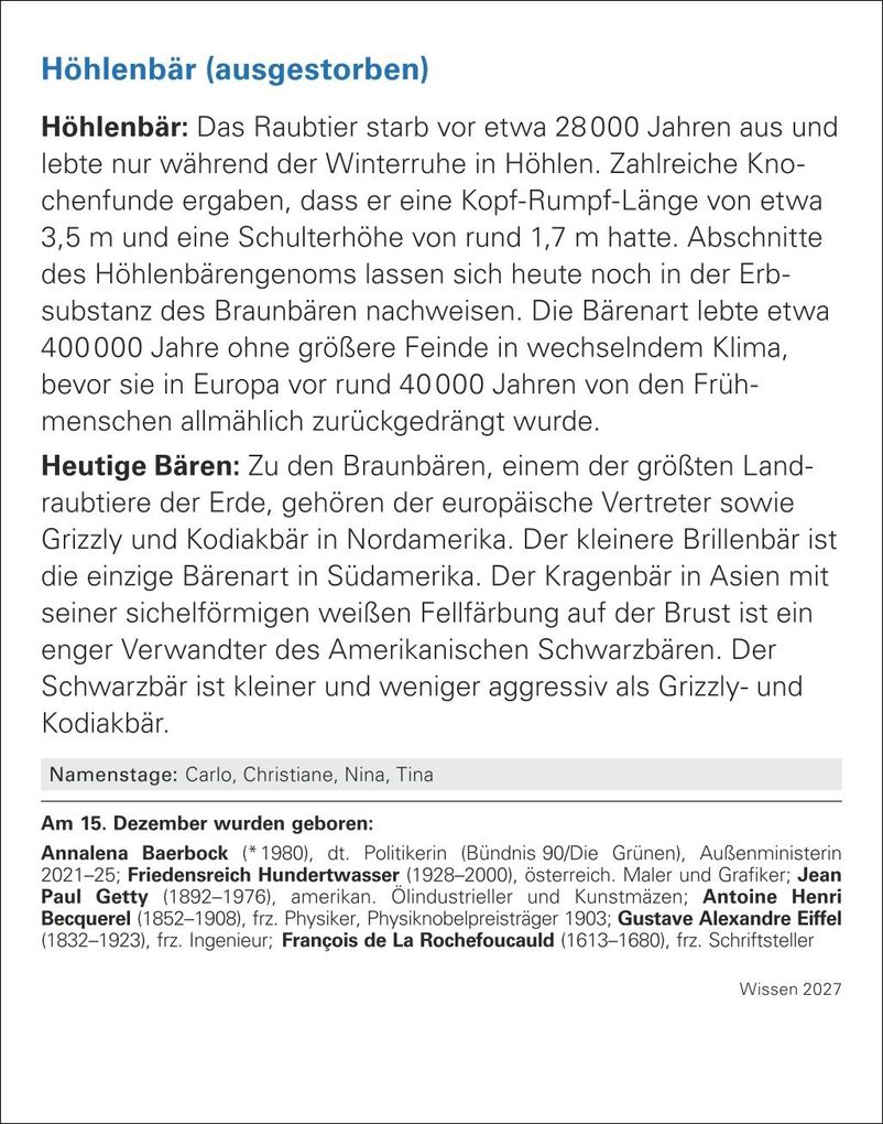Weitere Ansicht: Wissen Tagesabreißkalender 2027 - Quizfragen aus Geschichte, Politik, Kultur, Technik und Sport | Berthold Budde