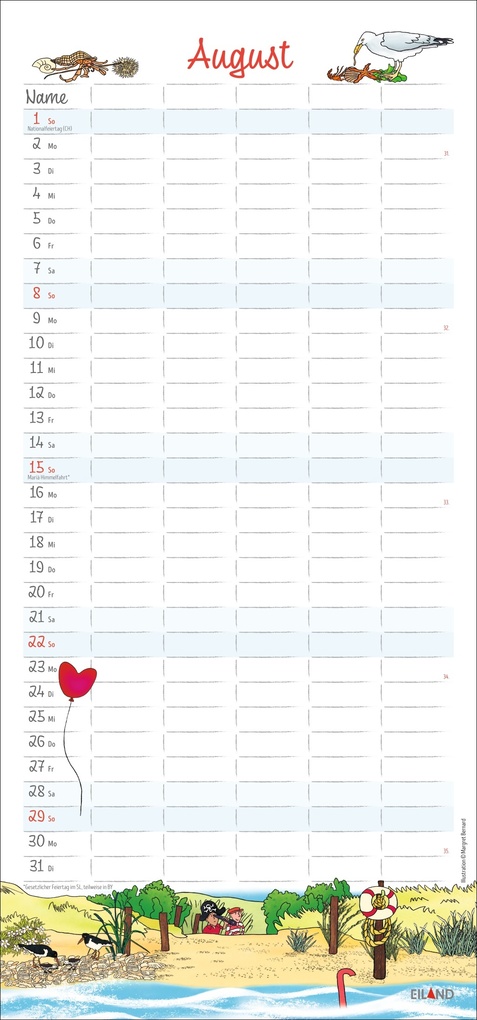 Weitere Ansicht: Der Sylter Familienplaner 2027 - Margret Bernard