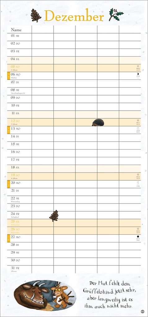 Weitere Ansicht: Der Grüffelo Familienplaner 2027 | Julia Donaldson