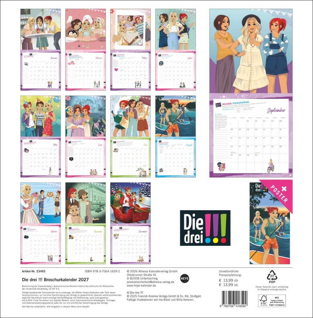 Weitere Ansicht: Die drei !!! Broschurkalender 2027