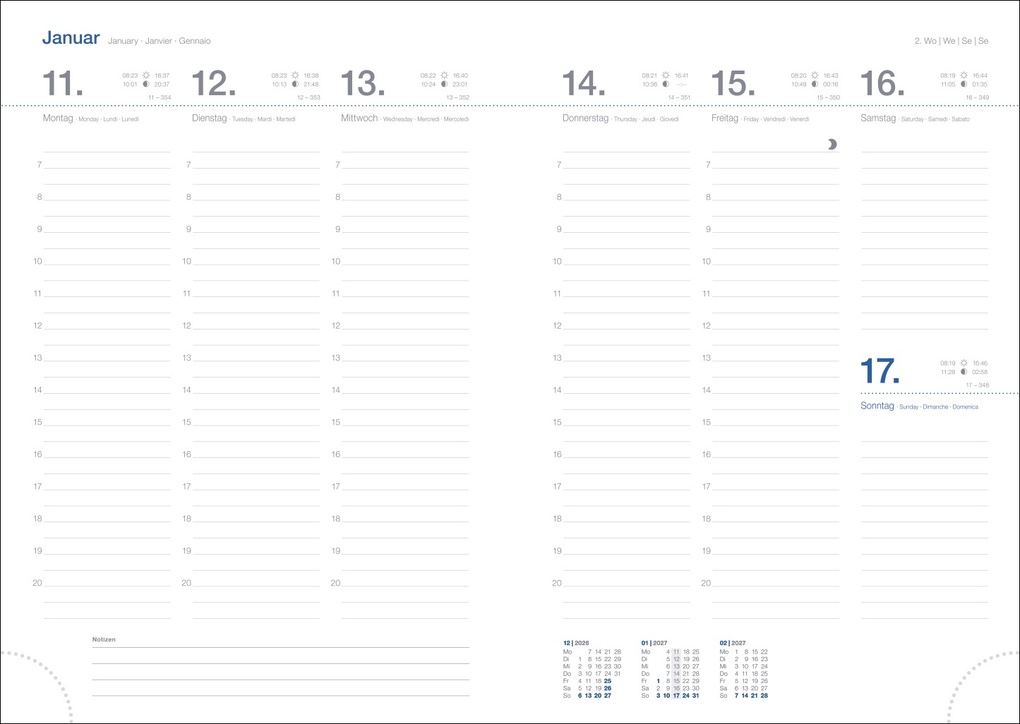 Weitere Ansicht: Wochen-Cheftimer A5, Alu silber 2027