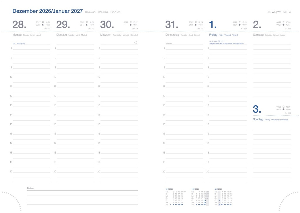 Weitere Ansicht: Wochen-Cheftimer A5, schwarz 2027