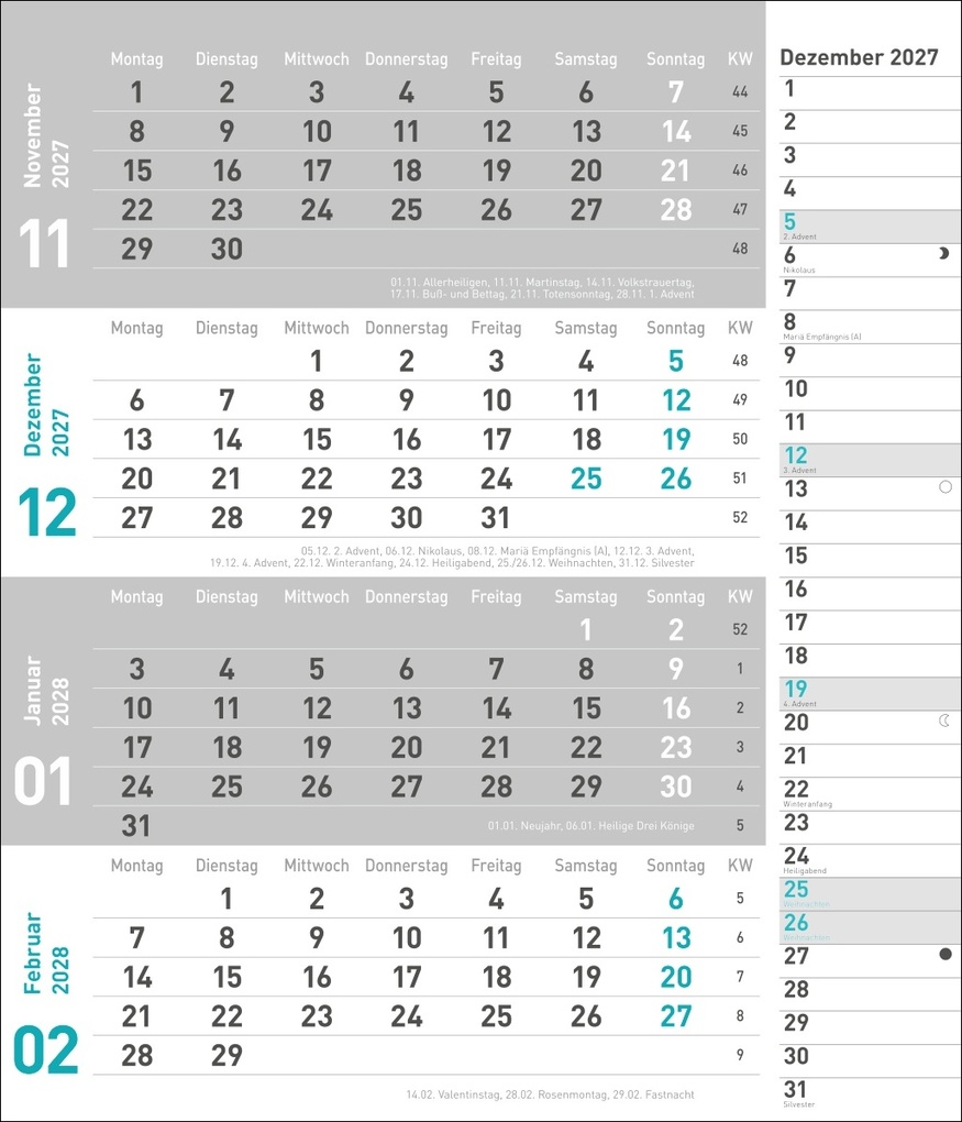 Weitere Ansicht: times&more 4-Monatsplaner, türkis 2027
