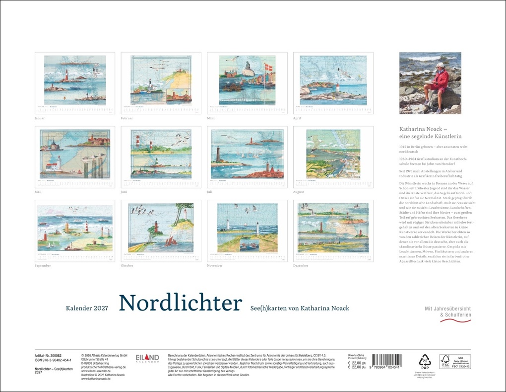 Weitere Ansicht: Nordlichter - See(h)karten Kalender 2027 | Katharina Noack