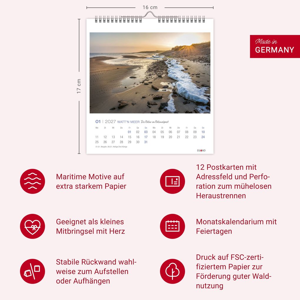 Weitere Ansicht: Watt'n Meer Postkartenkalender 2027 - Die Natur im Nationalpark