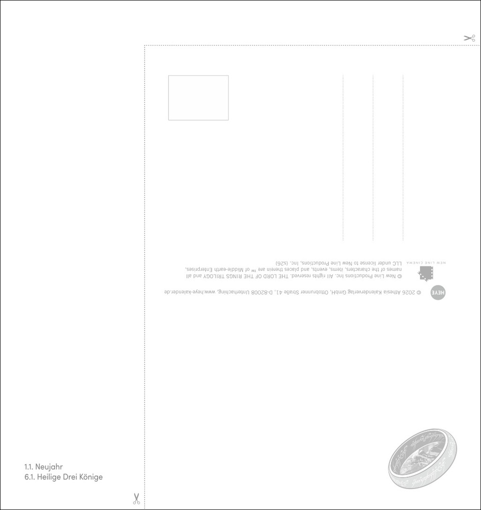 Weitere Ansicht: Herr der Ringe Postkartenkalender 2027