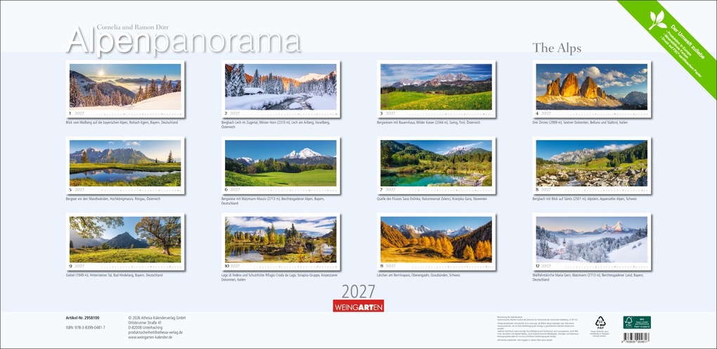 Weitere Ansicht: Alpenpanorama Kalender 2027