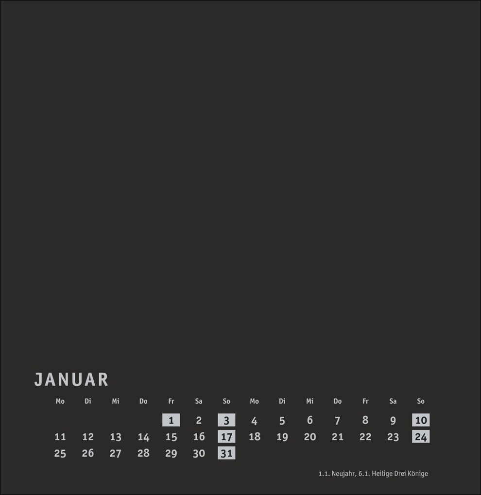 Weitere Ansicht: Premium-Bastelkalender schwarz groß 2027