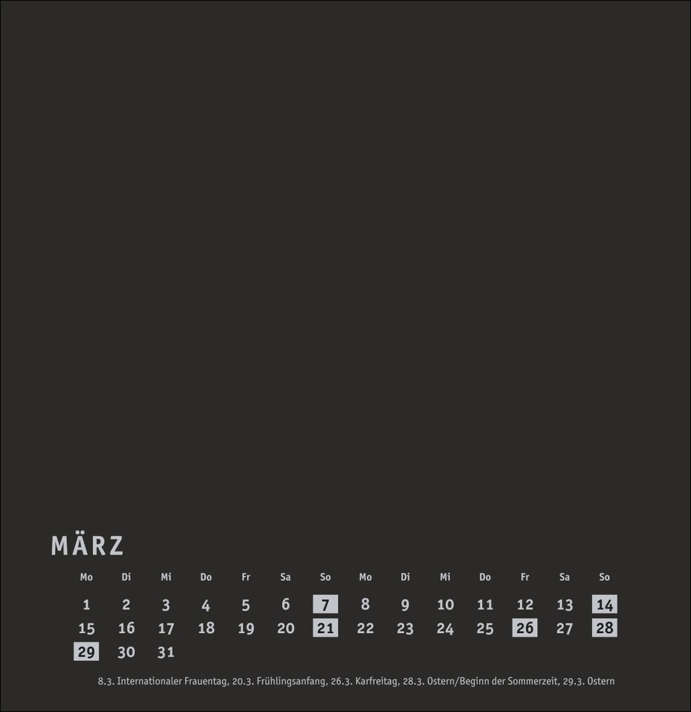 Weitere Ansicht: Premium-Bastelkalender schwarz groß 2027