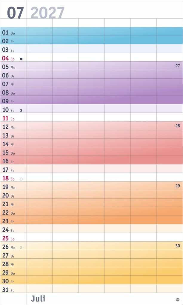 Weitere Ansicht: Bunte Wochen Familienplaner XL 2027