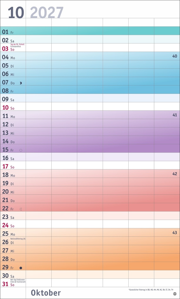 Weitere Ansicht: Bunte Wochen Familienplaner XL 2027