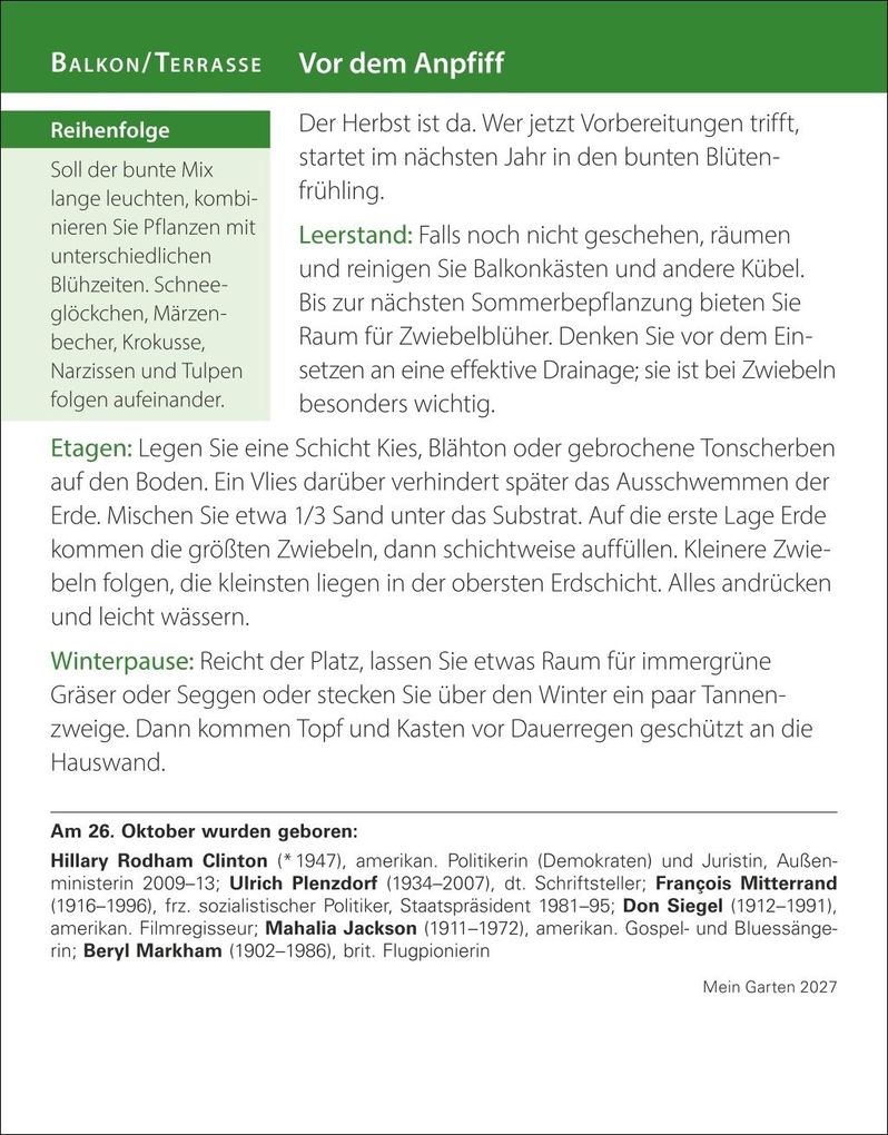 Weitere Ansicht: Mein Garten Tagesabreißkalender 2027 - Praktische Tipps für 2027 | Ulrich Thimm