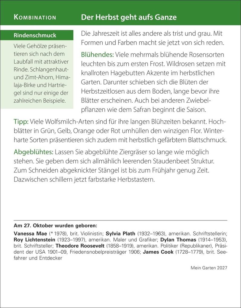 Weitere Ansicht: Mein Garten Tagesabreißkalender 2027 - Praktische Tipps für 2027 | Ulrich Thimm