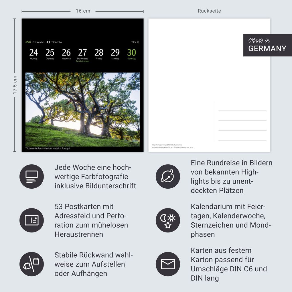 Weitere Ansicht: GEO Magische Natur Postkartenkalender 2027 - Wochenkalender mit 53 Postkarten