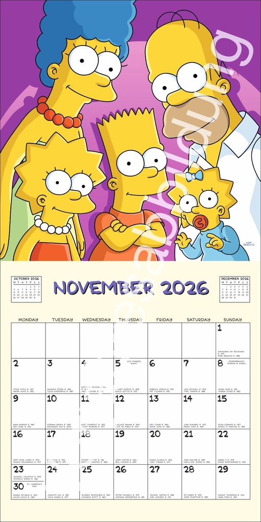 Weitere Ansicht: The Simpsons Broschurkalender 2027