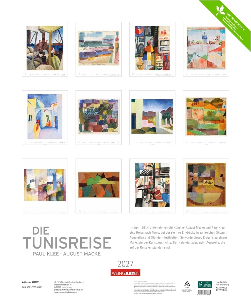 Weitere Ansicht: Die Tunisreise Edition Kalender 2027 | Paul Klee, August Macke